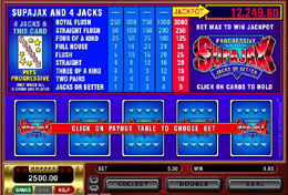 SupaJax Progressive Video Poker